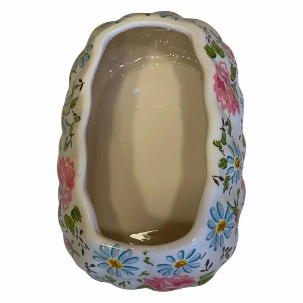 Purse Cookie Jar Floral Ceramic Handbag Storage Cottagecore Statement Decor